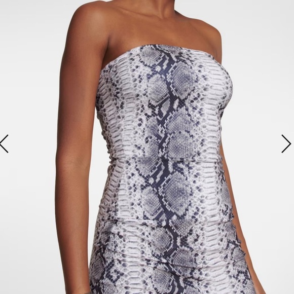 NORMA KAMALI Snake Print Bandeau Jersey Dress Size XL - Picture 2 of 11